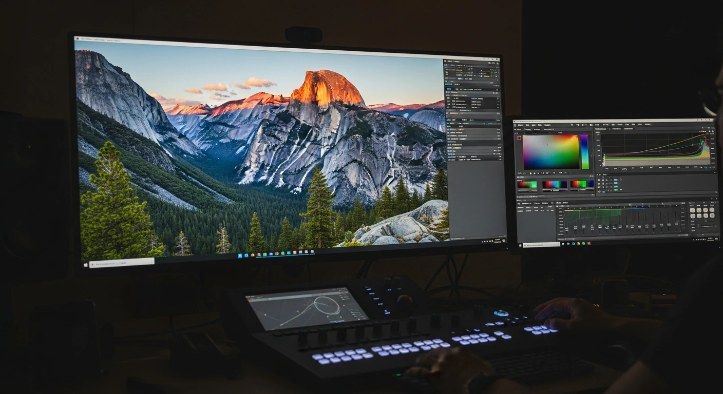 Colorist bei der Arbeit an Dokumentarfilm mit DaVinci Resolve Color-Wheels